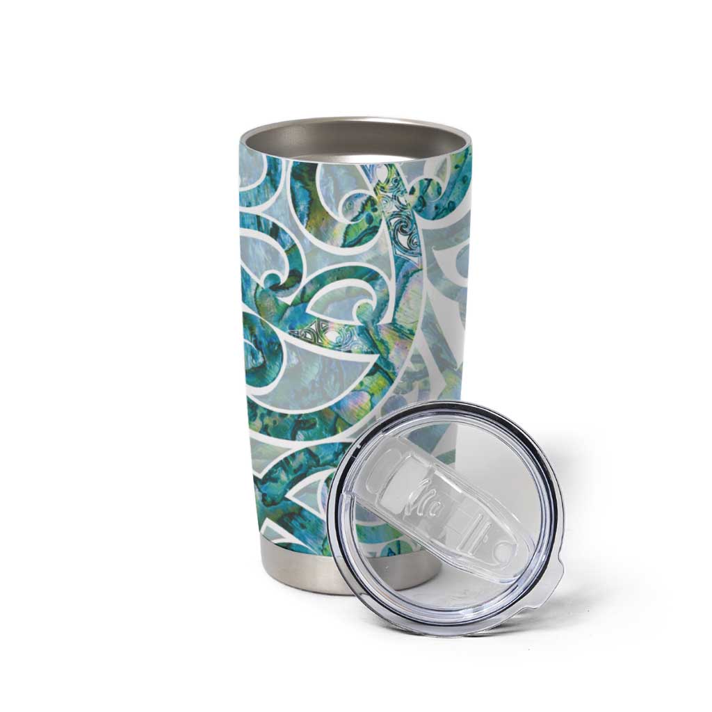 Paua Shell Maori Tumbler Cup Koru Kowhaiwhai LT7 - Polynesian Pride