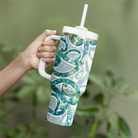 Paua Shell Maori Tumbler With Handle Koru Kowhaiwhai LT7 - Polynesian Pride
