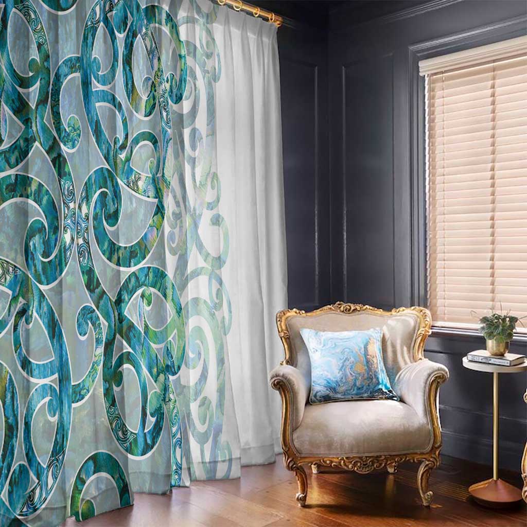 Paua Shell Maori Window Curtain Koru Kowhaiwhai LT7 - Polynesian Pride
