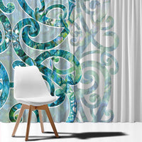 Paua Shell Maori Window Curtain Koru Kowhaiwhai LT7 - Polynesian Pride