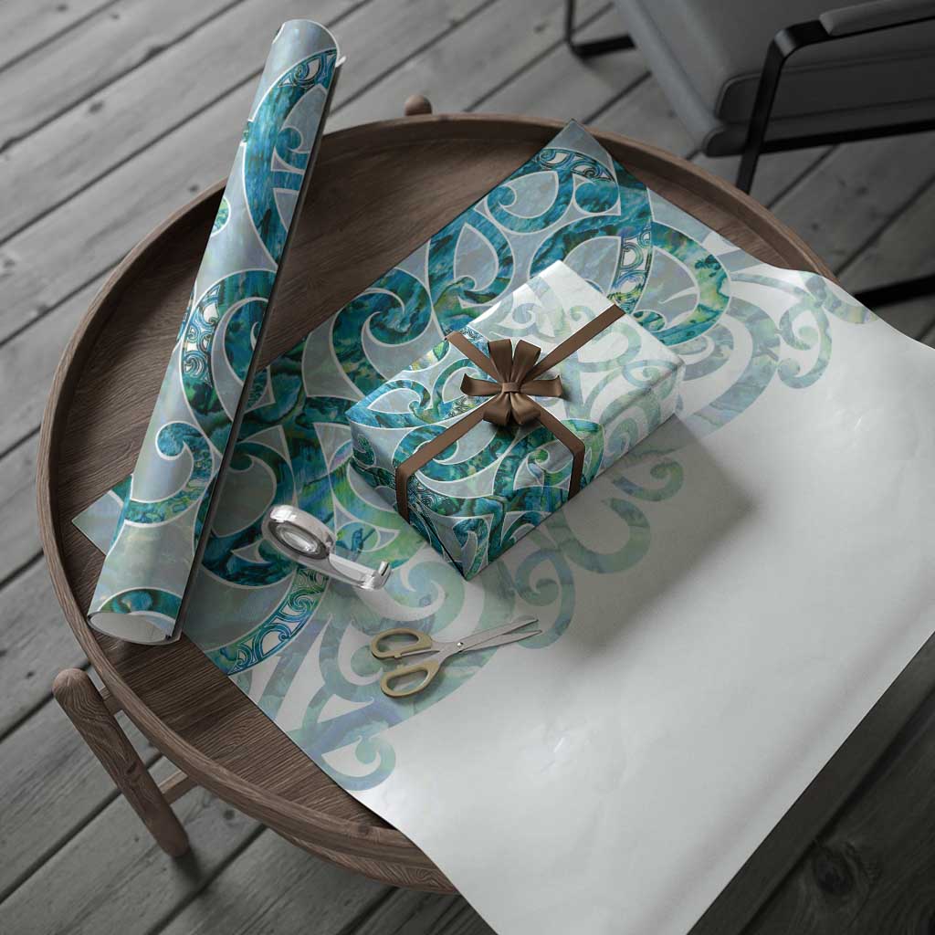 Paua Shell Maori Wrapping Paper Koru Kowhaiwhai