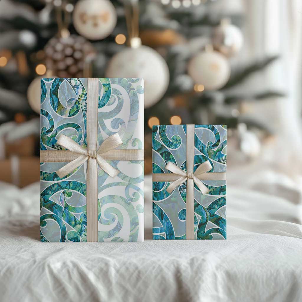 Paua Shell Maori Wrapping Paper Koru Kowhaiwhai
