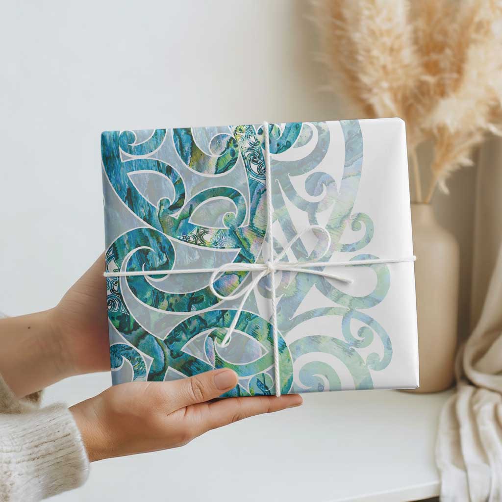 Paua Shell Maori Wrapping Paper Koru Kowhaiwhai