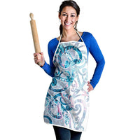 Turquoise Paua Shell Maori Apron Koru Kowhaiwhai - Polynesian Pride