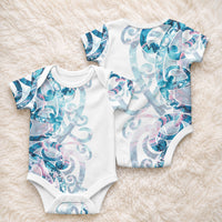 Turquoise Paua Shell Maori Baby Onesie Koru Kowhaiwhai