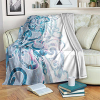 Turquoise Paua Shell Maori Blanket Koru Kowhaiwhai LT7 White - Polynesian Pride