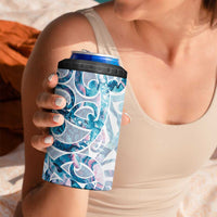 Turquoise Paua Shell Maori 4 in 1 Can Cooler Tumbler Koru Kowhaiwhai - Polynesian Pride