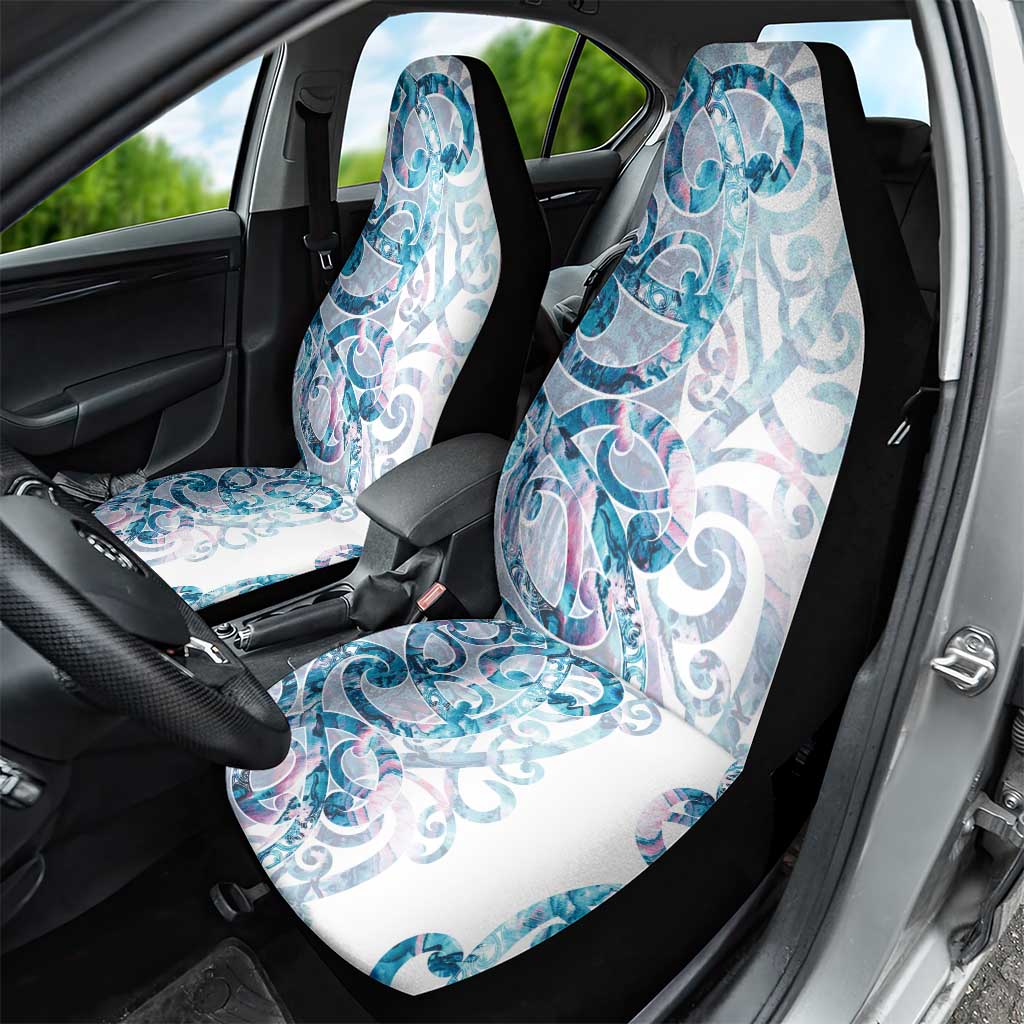 Turquoise Paua Shell Maori Car Seat Cover Koru Kowhaiwhai - Polynesian Pride