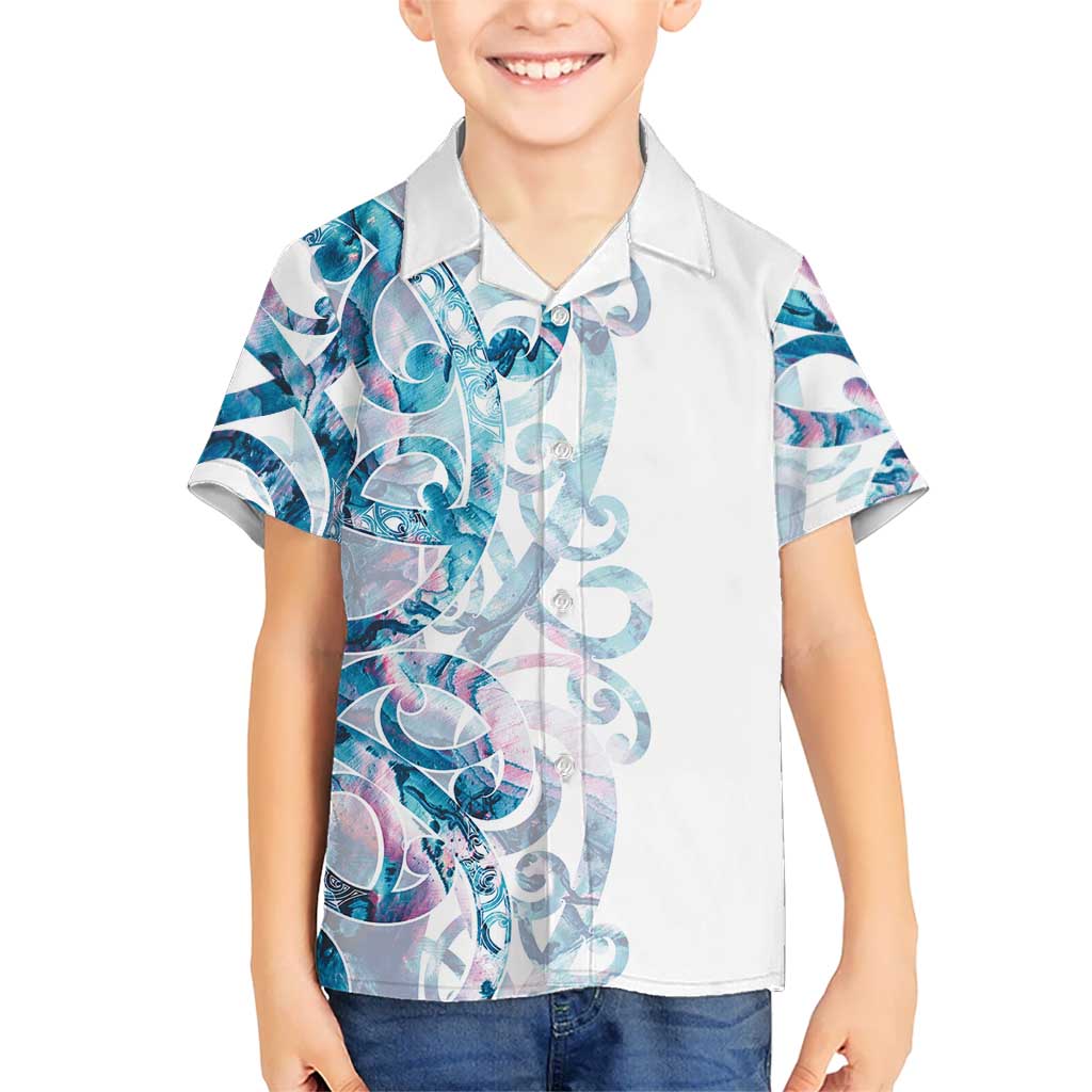 Turquoise Paua Shell Maori Hawaiian Shirt Koru Kowhaiwhai - Polynesian Pride