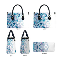 Turquoise Paua Shell Maori Leather Bag Koru Kowhaiwhai - Polynesian Pride