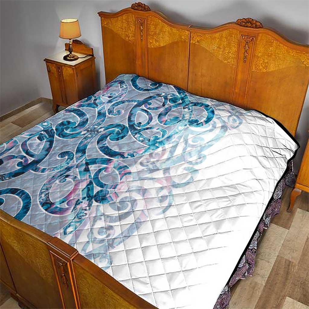 Turquoise Paua Shell Maori Quilt Koru Kowhaiwhai LT7 - Polynesian Pride