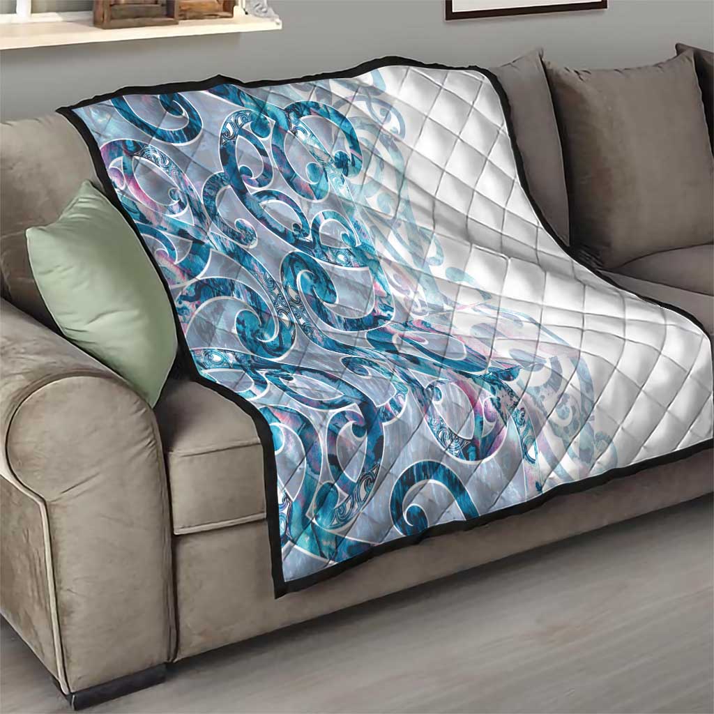 Turquoise Paua Shell Maori Quilt Koru Kowhaiwhai LT7 - Polynesian Pride