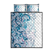 Turquoise Paua Shell Maori Quilt Bed Set Koru Kowhaiwhai - Polynesian Pride