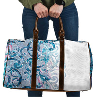 Turquoise Paua Shell Maori Travel Bag Koru Kowhaiwhai LT7 White - Polynesian Pride