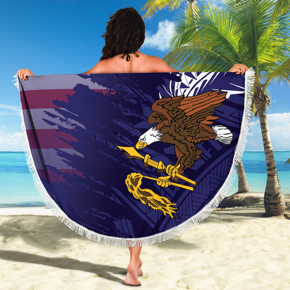 American Samoa Mix US Beach Blanket Flag Day Grunge Style