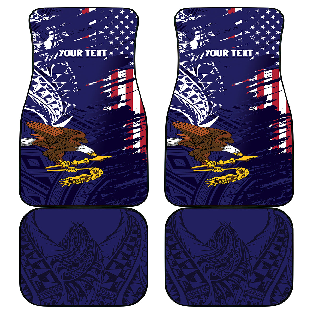 American Samoa Mix US Car Mats Flag Day Grunge Style