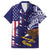 American Samoa Mix US Family Matching Short Sleeve Bodycon Dress and Hawaiian Shirt Flag Day Grunge Style LT7 Dad's Shirt - Short Sleeve Blue - Polynesian Pride