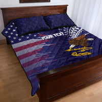 American Samoa Mix US Quilt Bed Set Flag Day Grunge Style