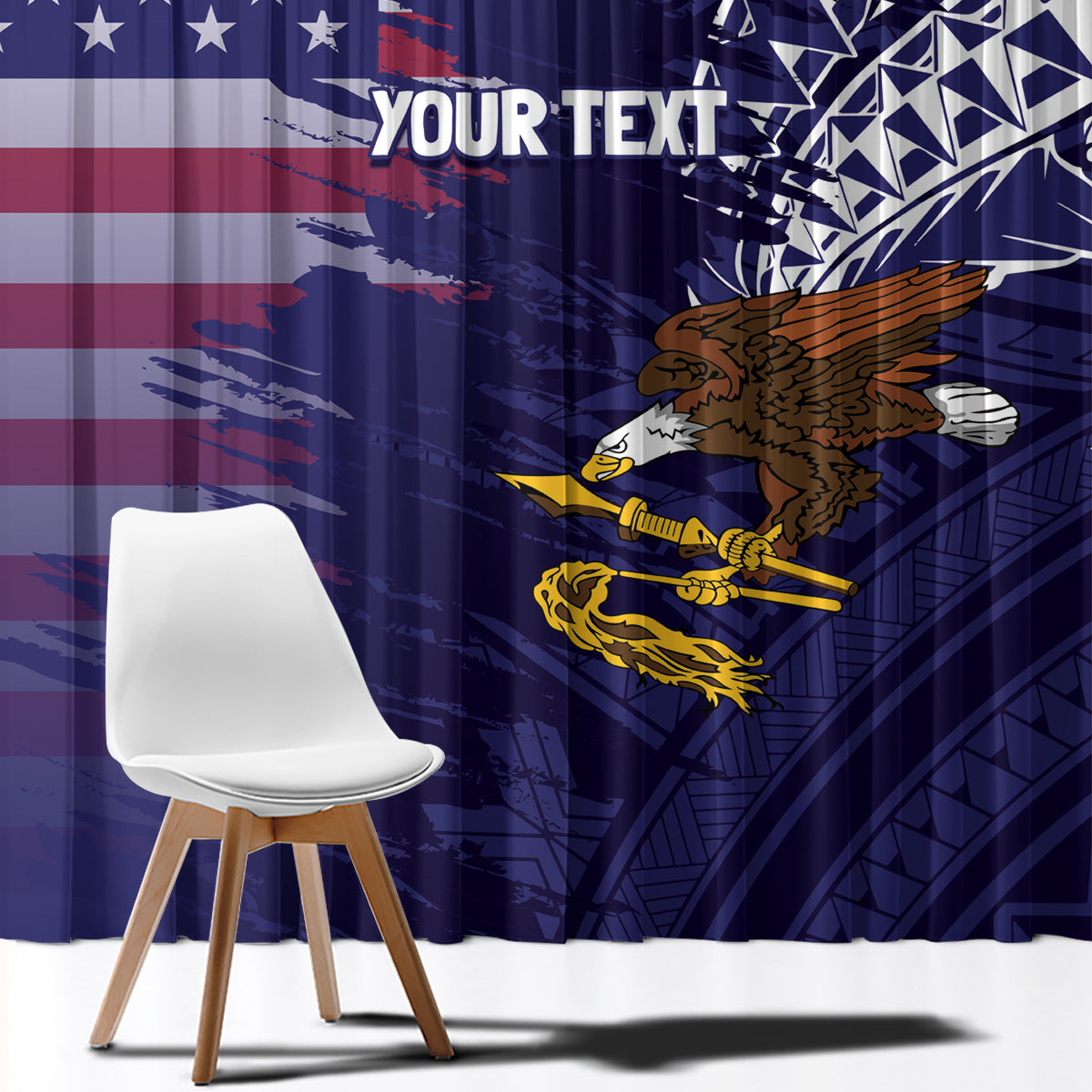 American Samoa Mix US Window Curtain Flag Day Grunge Style LT7 - Polynesian Pride