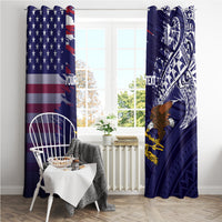 American Samoa Mix US Window Curtain Flag Day Grunge Style LT7 - Polynesian Pride