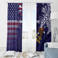 American Samoa Mix US Window Curtain Flag Day Grunge Style LT7 - Polynesian Pride