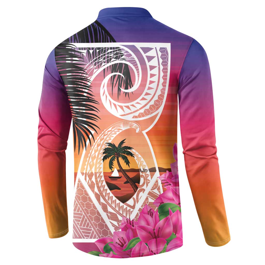 Guam Chamorro Button Sweatshirt Artsy Latte Stone