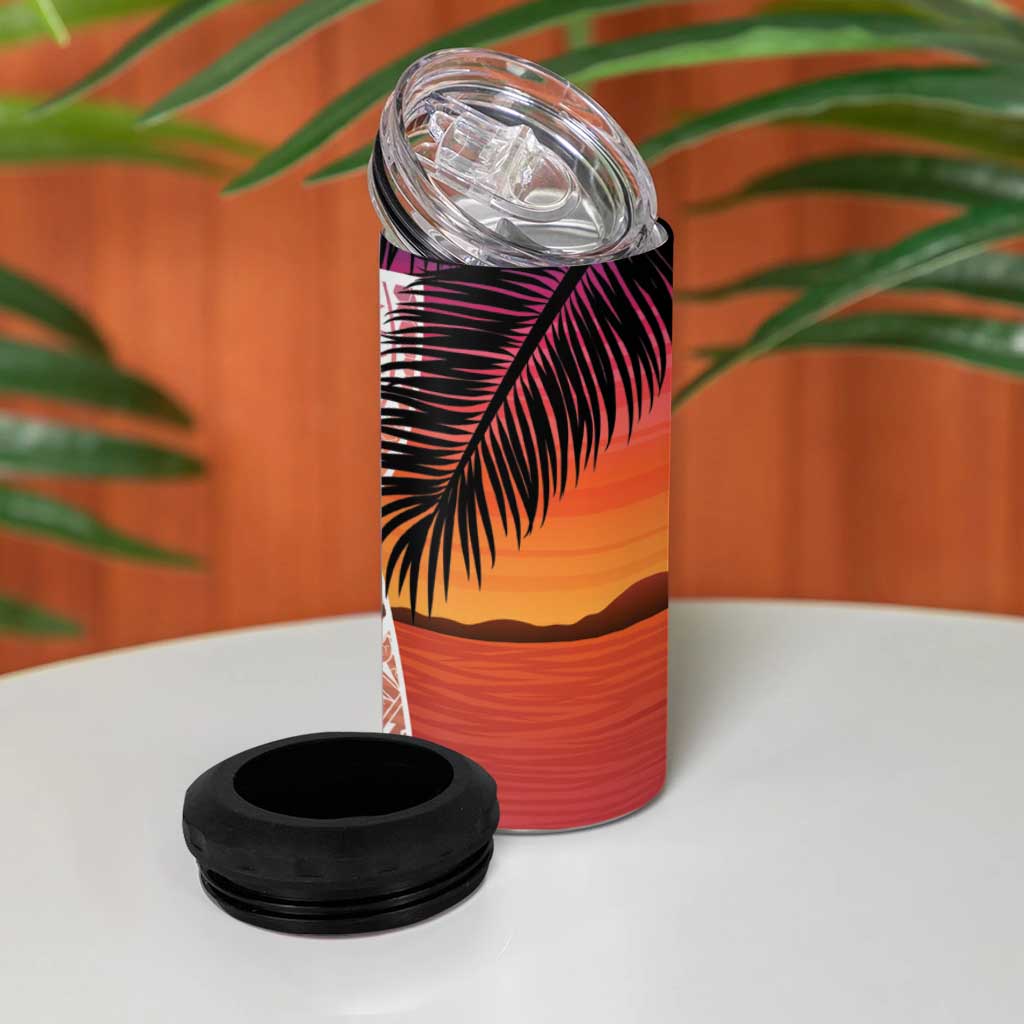 Guam Chamorro 4 in 1 Can Cooler Tumbler Artsy Latte Stone LT7 - Polynesian Pride