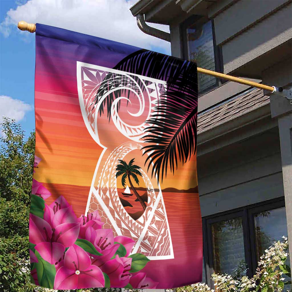 Guam Chamorro Garden Flag Artsy Latte Stone