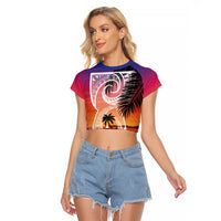 Guam Chamorro Raglan Cropped T Shirt Artsy Latte Stone