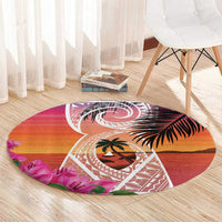 Guam Chamorro Round Carpet Artsy Latte Stone