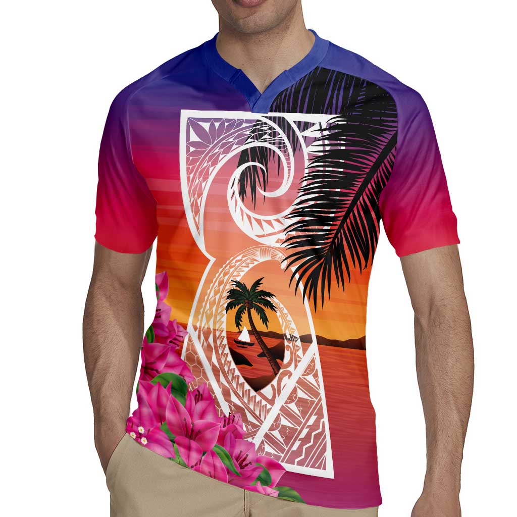 Guam Chamorro Rugby Jersey Artsy Latte Stone LT7 - Polynesian Pride