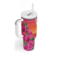 Guam Chamorro Tumbler With Handle Artsy Latte Stone LT7 - Polynesian Pride