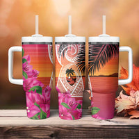 Guam Chamorro Tumbler With Handle Artsy Latte Stone LT7 - Polynesian Pride