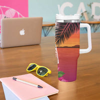 Guam Chamorro Tumbler With Handle Artsy Latte Stone LT7 - Polynesian Pride