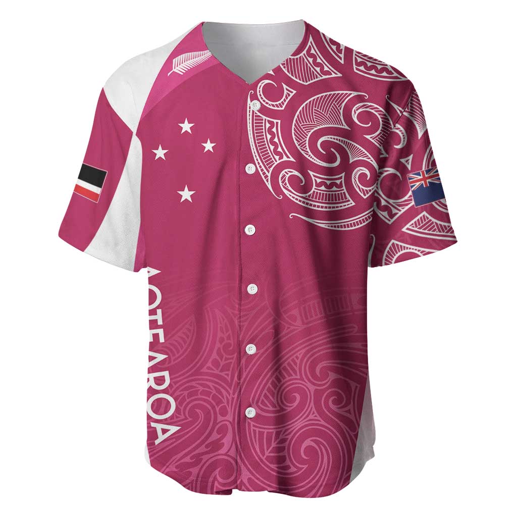 Personalised New Zealand Rugby Baseball Jersey Aotearoa Champions - Pink Version