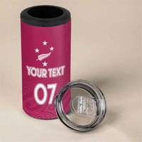 Personalised New Zealand Rugby 4 in 1 Can Cooler Tumbler Aotearoa Champions - Pink Version LT7 - Polynesian Pride