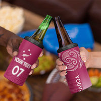 Personalised New Zealand Rugby 4 in 1 Can Cooler Tumbler Aotearoa Champions - Pink Version LT7 - Polynesian Pride