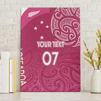 Personalised New Zealand Rugby Canvas Wall Art Aotearoa Champions - Pink Version