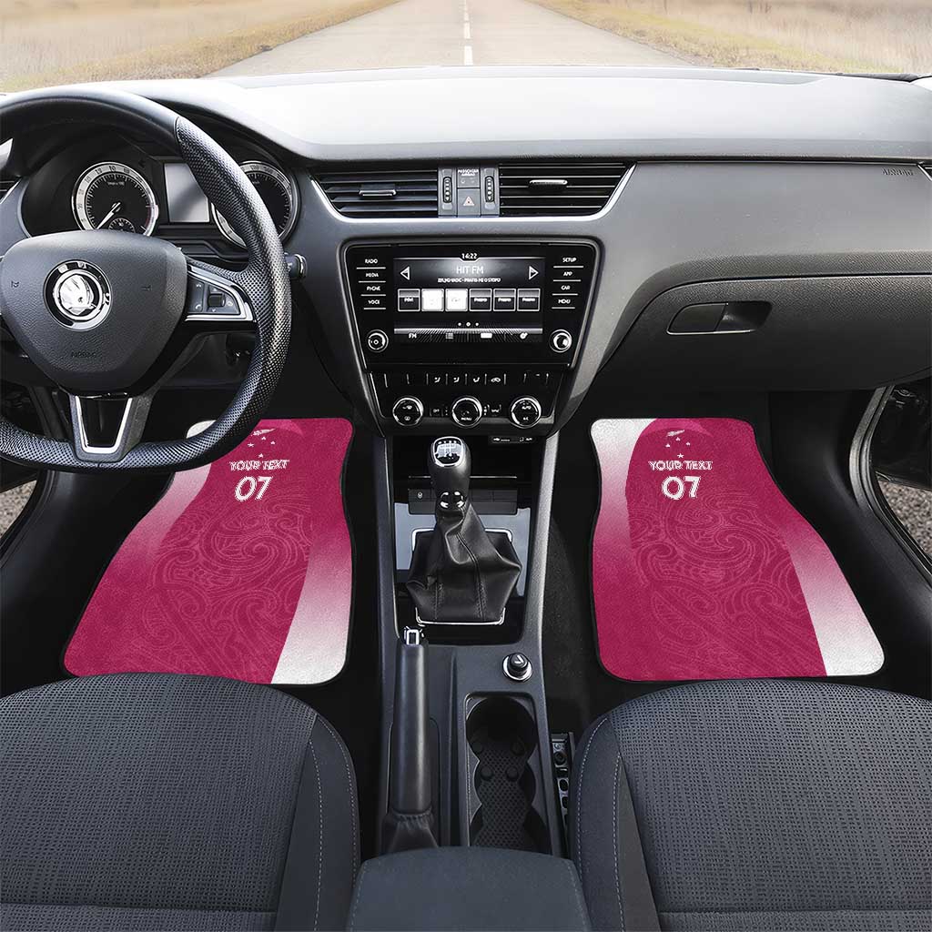 Personalised New Zealand Rugby Car Mats Aotearoa Champions - Pink Version