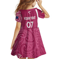 Personalised New Zealand Rugby Family Matching Mermaid Dress and Hawaiian Shirt Aotearoa Champions - Pink Version
