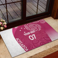Personalised New Zealand Rugby Rubber Doormat Aotearoa Champions - Pink Version