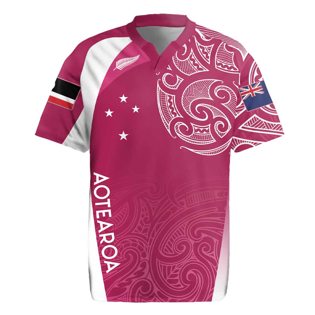 Personalised New Zealand Rugby Rugby Jersey Aotearoa Champions - Pink Version