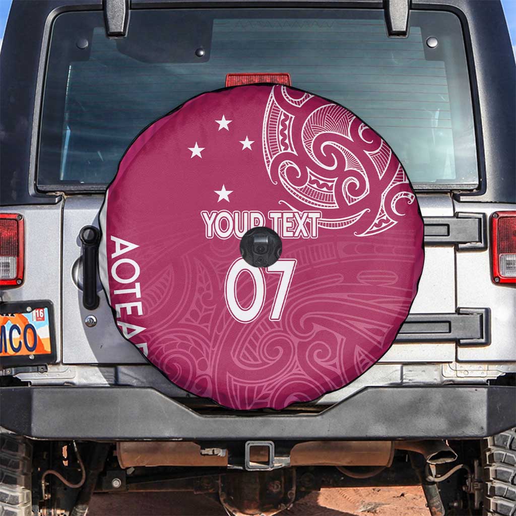 Personalised New Zealand Rugby Spare Tire Cover Aotearoa Champions - Pink Version