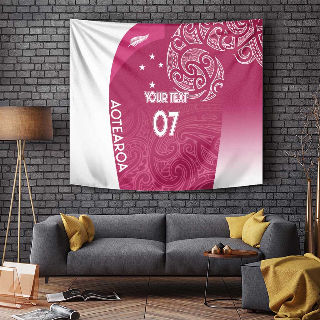 Personalised New Zealand Rugby Tapestry Aotearoa Champions - Pink Version
