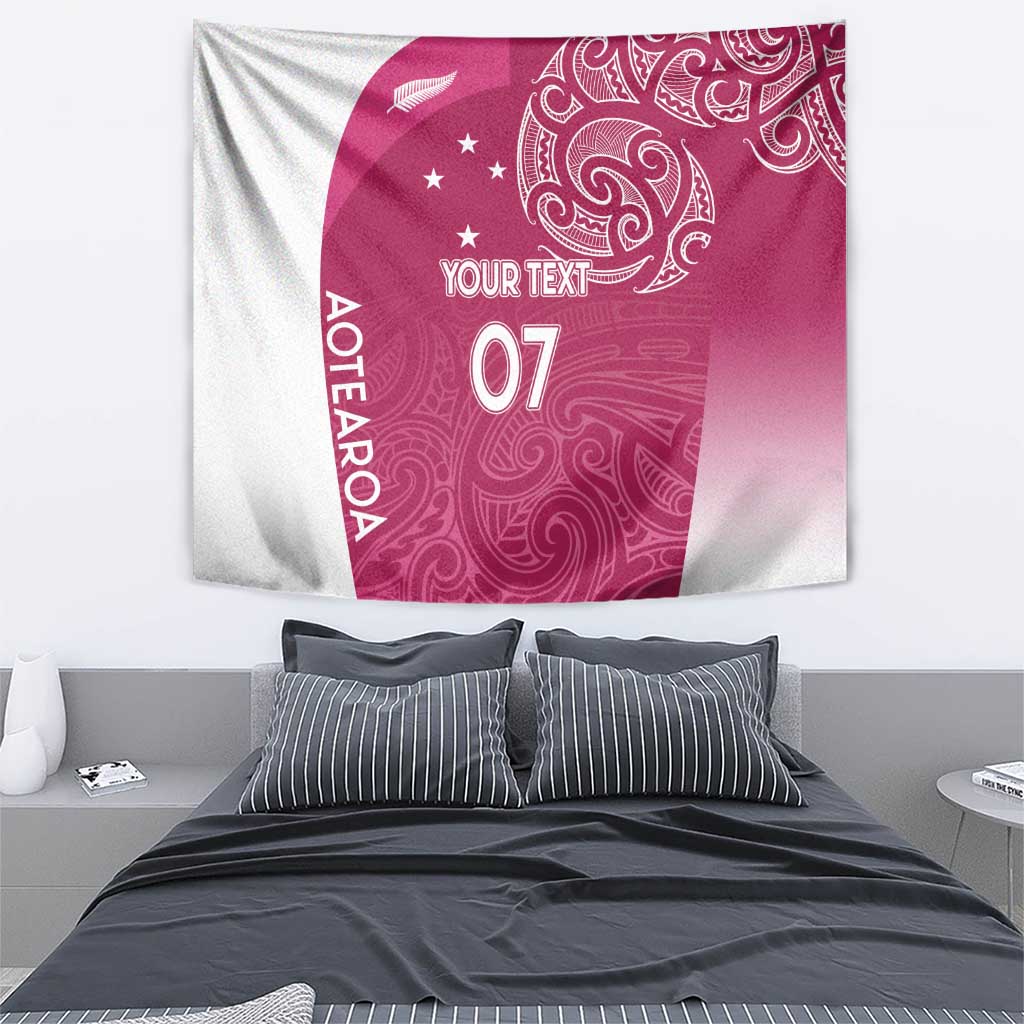 Personalised New Zealand Rugby Tapestry Aotearoa Champions - Pink Version