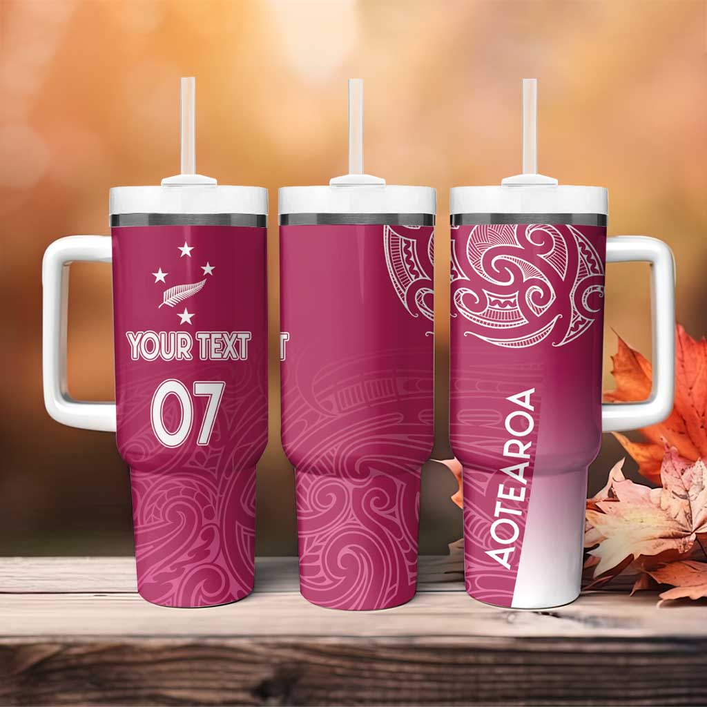 Personalised New Zealand Rugby Tumbler With Handle Aotearoa Champions - Pink Version