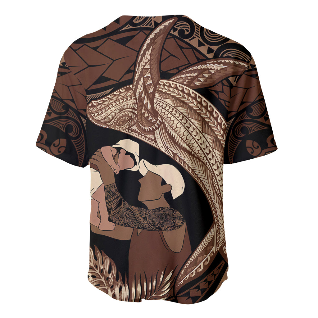 Father's Day Polynesian Pattern Baseball Jersey Tropical Humpback Whale LT7 - Polynesian Pride
