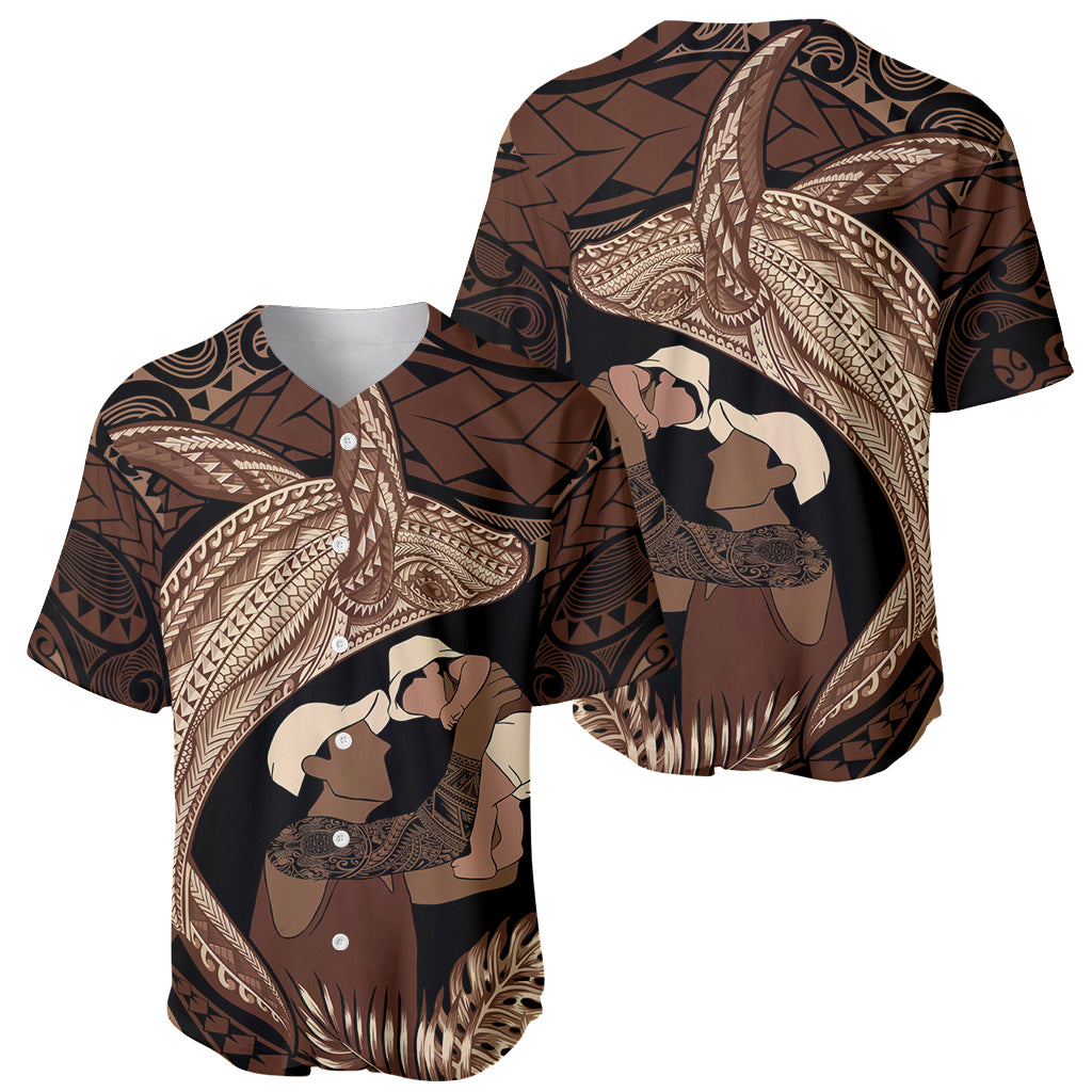 Father's Day Polynesian Pattern Baseball Jersey Tropical Humpback Whale LT7 - Polynesian Pride