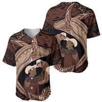Father's Day Polynesian Pattern Baseball Jersey Tropical Humpback Whale LT7 - Polynesian Pride