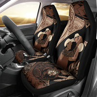 Father's Day Polynesian Pattern Car Seat Cover Tropical Humpback Whale